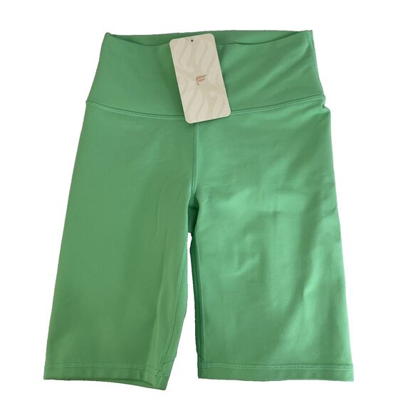 New Women’s Fabletics Define High Waisted 9” Biker Shorts Sz XS Green NWT - Picture 1 of 7